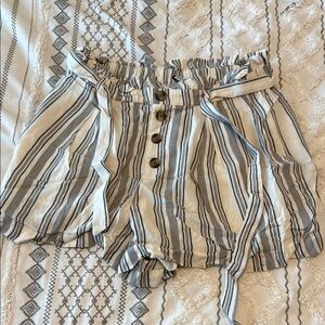 American Eagle Outfitters High Waist White and Gray Shorts